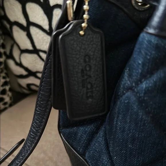 Coach Navy and Dark Denim Quilted Crossbody Bag - Picture 3 of 9